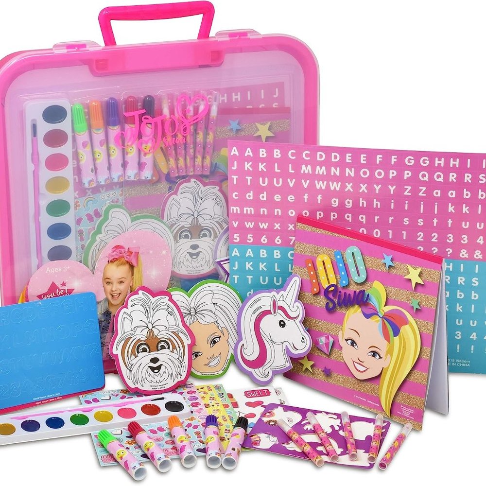 JoJo Siwa Coloring and Activity Art Tub, Includes Markers, Stickers, and more